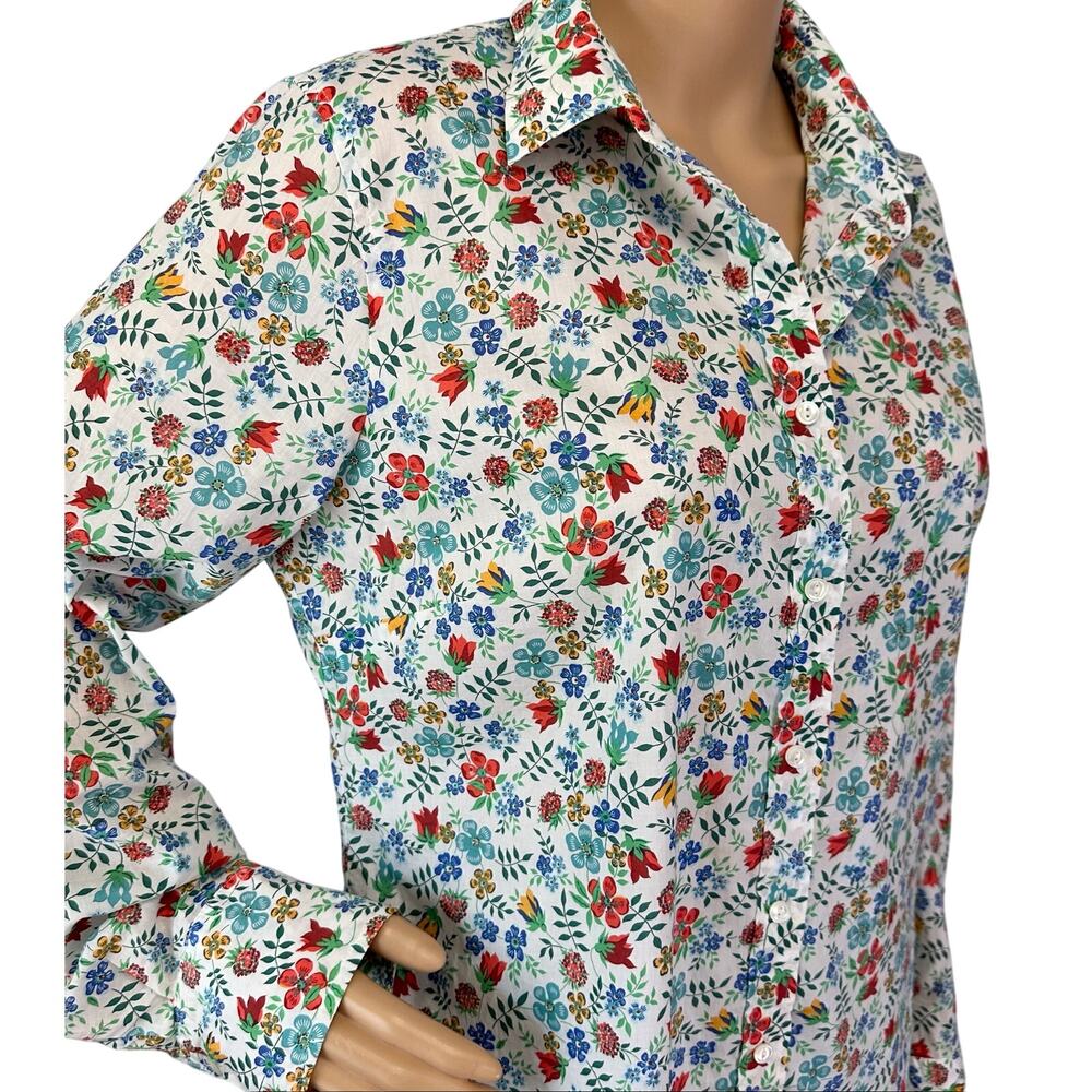 J. Crew Liberty Art Perfect Shirt in Edenham Floral Cotton G4375 Size 12 - Picture 8 of 11